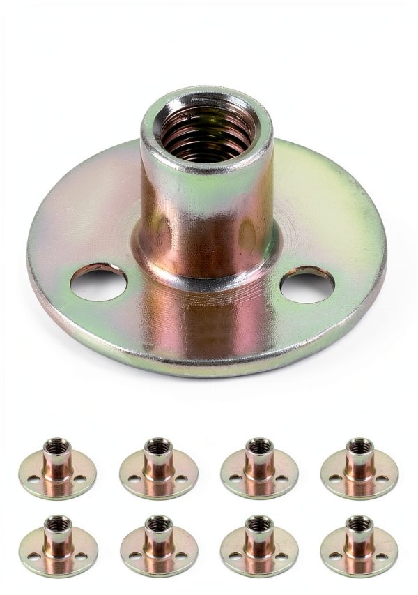QWORK 3/8-16 Iron Plate Nut T-Nut 12-Piece Set Carbon Steel Base-0
