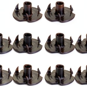 T-Nuts uxcell #8-32 Zinc-Plated Carbon Steel 3‑Pronged Tee Nuts 50pcs-0