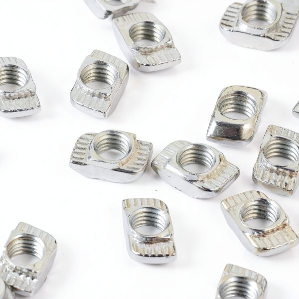 Hotop 150 Pieces 2020 Series T Slot Nuts, Hammer Head Fastener -Plated Carbon Steel Sliding M5 T Nuts for Aluminum Profile-4