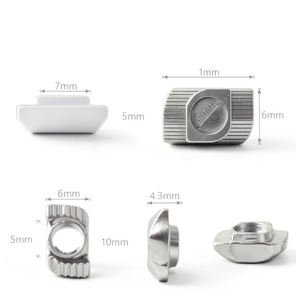 Hotop 150 Pieces 2020 Series T Slot Nuts, Hammer Head Fastener -Plated Carbon Steel Sliding M5 T Nuts for Aluminum Profile-1