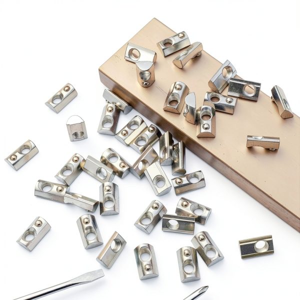 100 Pcs 2020 Series M5 T Nuts Half Roll in Spring Silver Thread Spring Carbon Steel European Standard T Nut for Aluminum Extrusion Profile-3