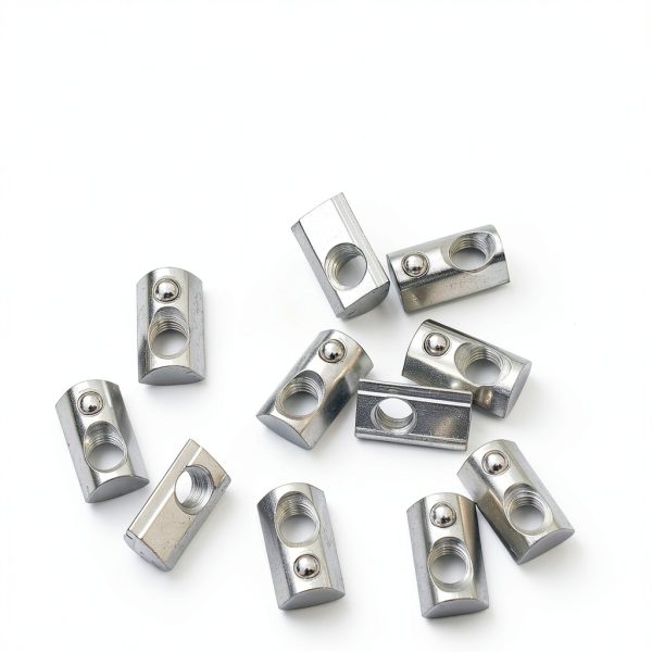 100 Pcs 2020 Series M5 T Nuts Half Roll in Spring Silver Thread Spring Carbon Steel European Standard T Nut for Aluminum Extrusion Profile-2