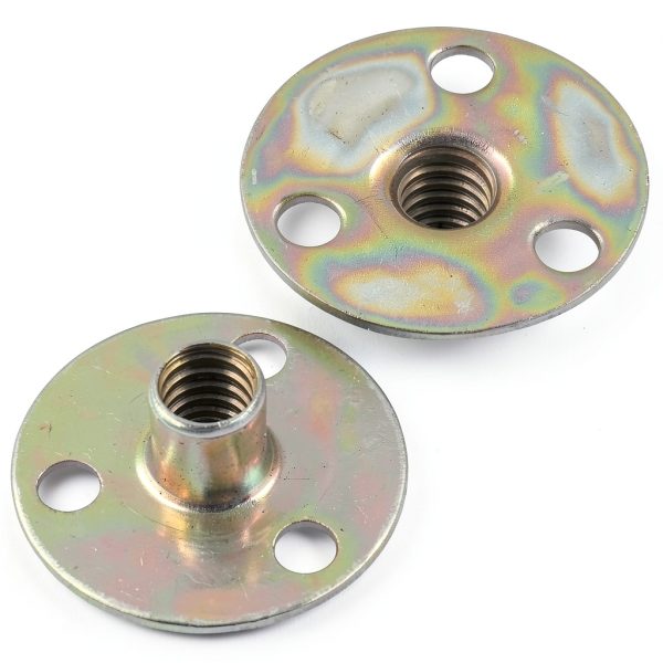 Brad Hole T Nut Rierdge 16pcs 1/4"-20 Carbon Steel Round Base-1