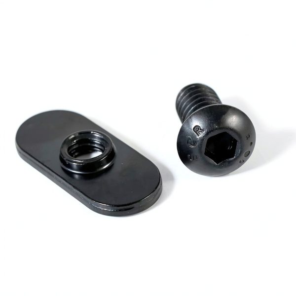 1/4"-20 Centered Slide in Economy T-Nut for T Slot Track with 1/4"-20 x 1/2" Bolt, Applicable for 10 Series or 1.0'' Base Aluminum Extrusion, 20Packs (Black)-2