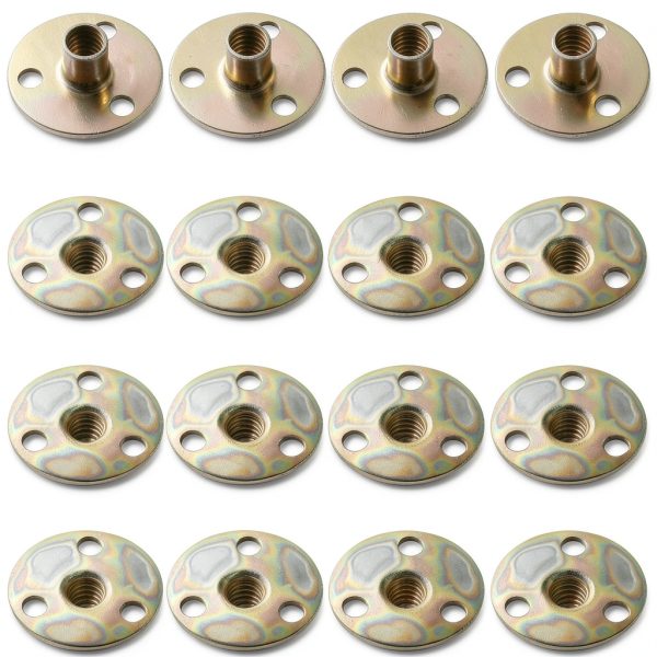 Brad Hole T Nut Rierdge 16pcs 1/4"-20 Carbon Steel Round Base-4