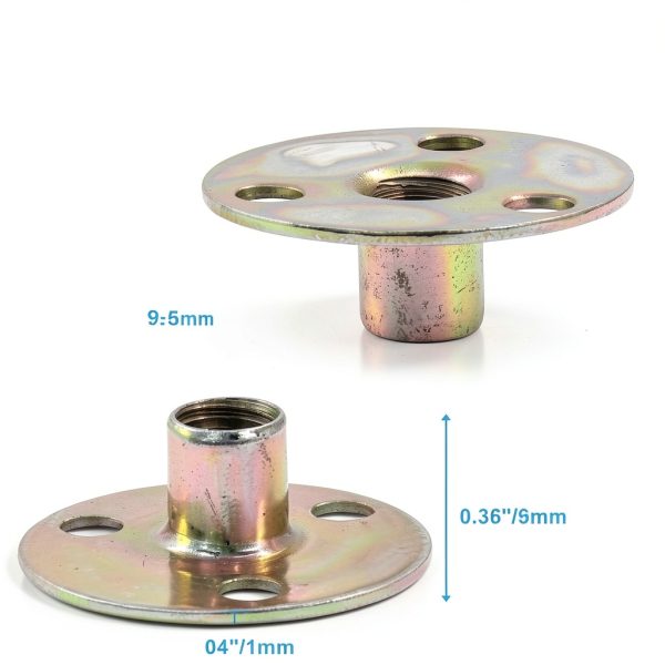 Brad Hole T Nut Rierdge 16pcs 1/4"-20 Carbon Steel Round Base-2