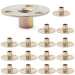 Brad Hole T Nut Rierdge 16pcs 1/4"-20 Carbon Steel Round Base-0