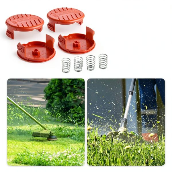 Trimmer Line Cap and Spring for BLACK+DECKER String Trimmers, 4 Pack-6