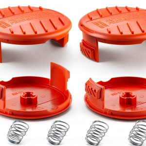 Trimmer Line Cap and Spring for BLACK+DECKER String Trimmers, 4 Pack-0