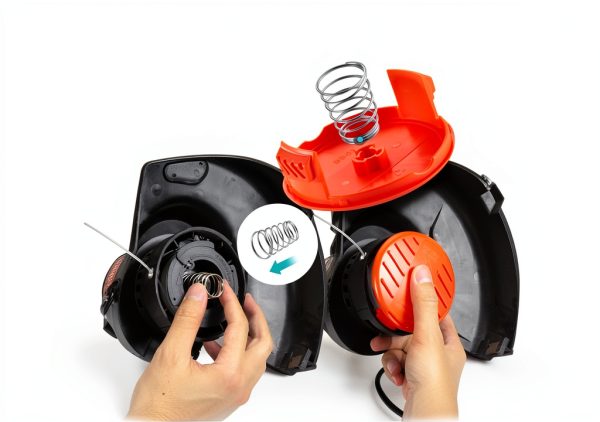 Trimmer Line Cap and Spring for BLACK+DECKER String Trimmers, 4 Pack-4